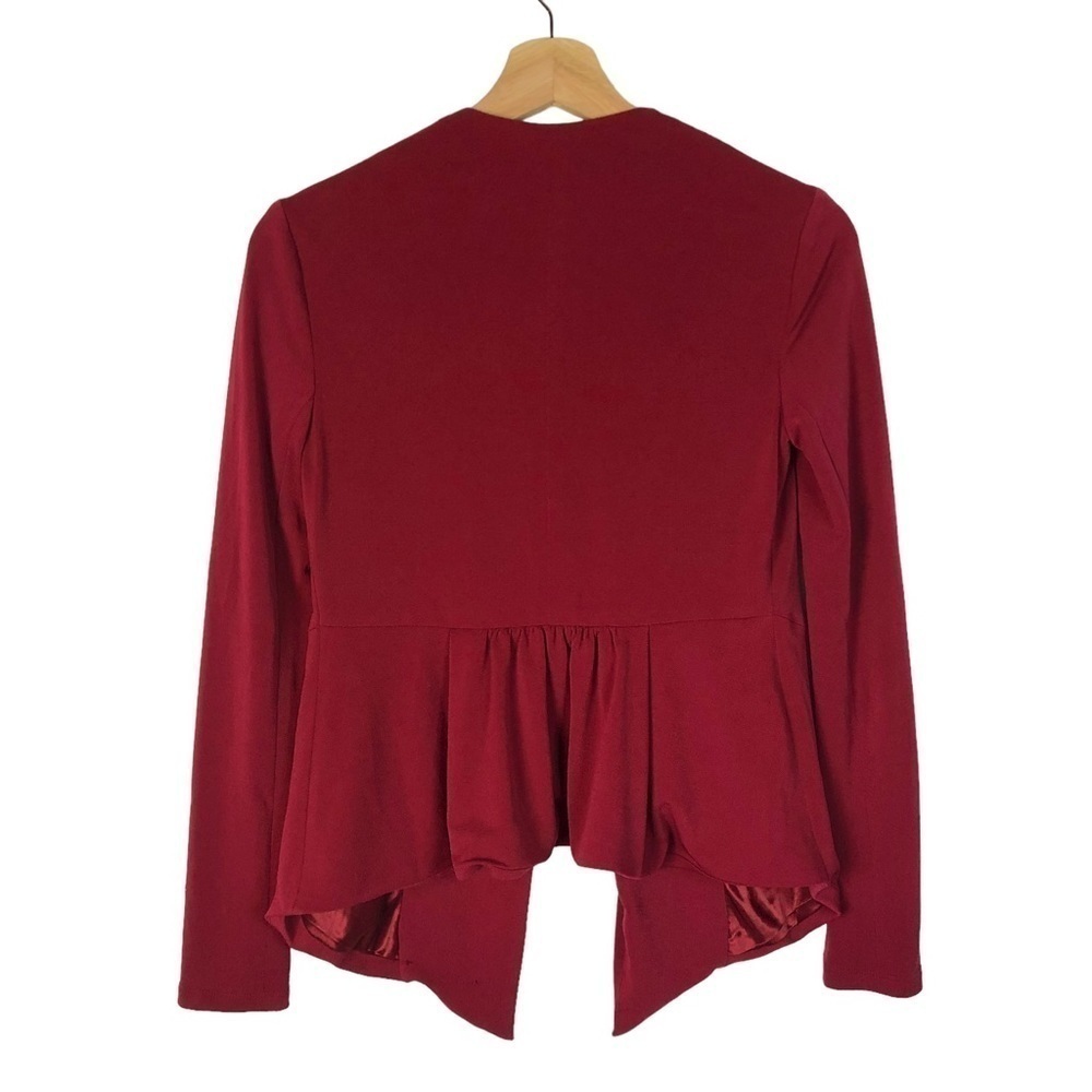 Bcbgeneration Red Open Front Drape Lightweight Bl… - image 2